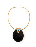 Collar Pulso - obsidiana negra frontal